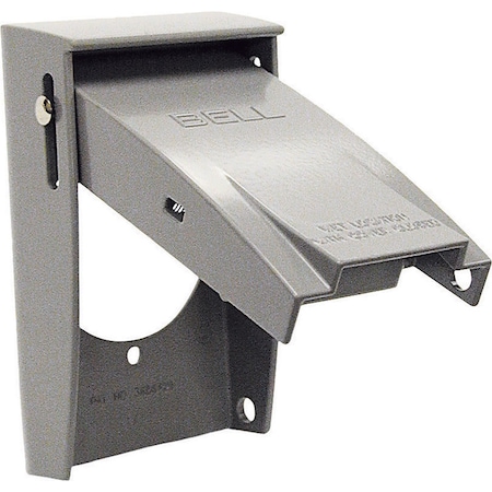 Bell Outdoor Weatherproof Cover, Outlet Box Type, 1 Gang, Aluminum, Flip and Snap Cover Type 5030-0